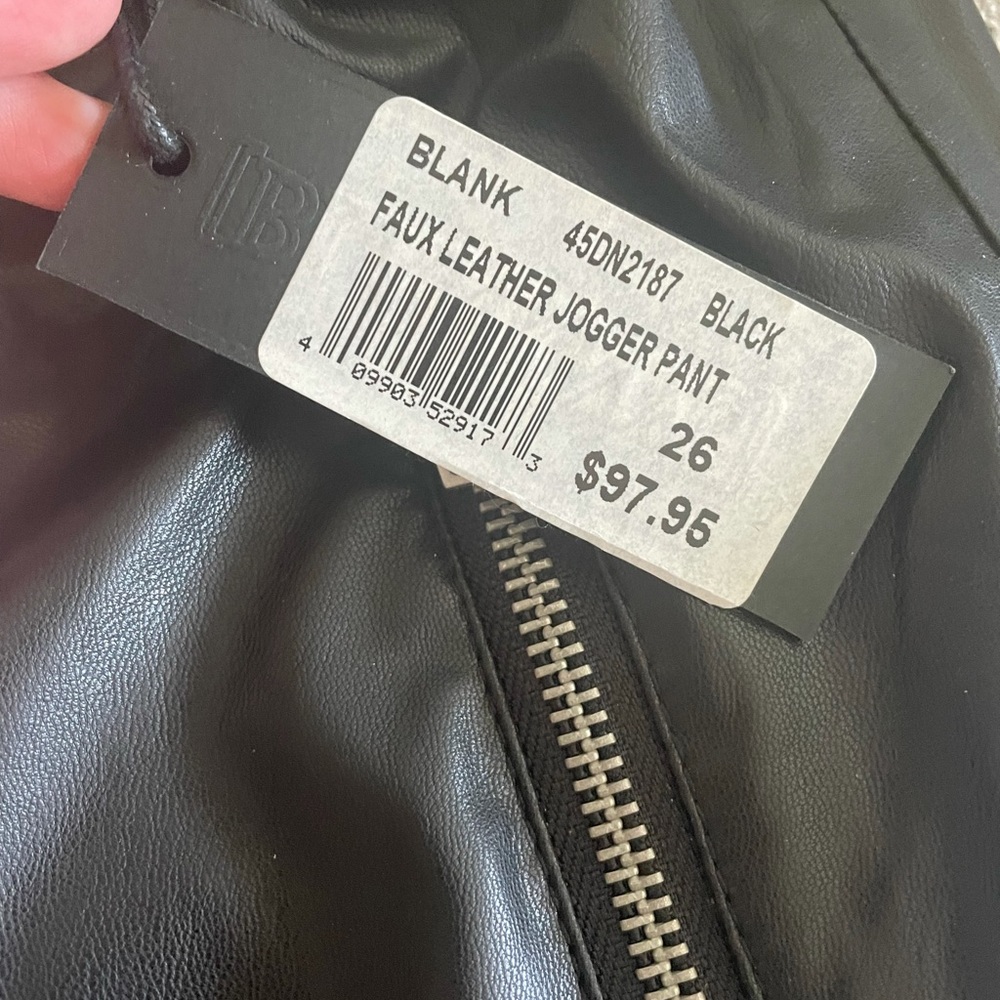 Faux Leather Jogger Pant SIZE 26 w Tags